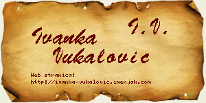Ivanka Vukalović vizit kartica